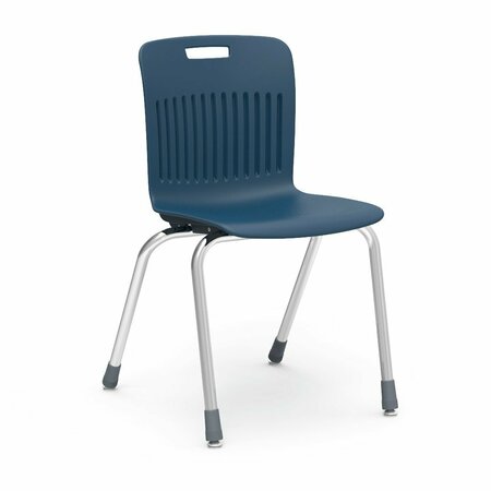 VIRCO Analogy® Series 18" Classroom Chair, 5th Grade - Adult with Nylon Glides - Navy Seat AN18